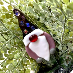 Fused Glass Gonk Gnome Plant Pot Pet Ornament