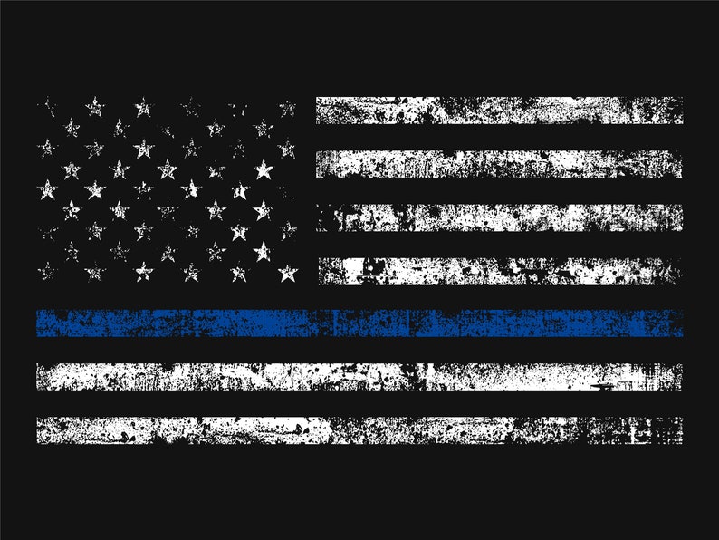 American Police Flag USA Thin Blue Line Symbol US Blue Lives | Etsy