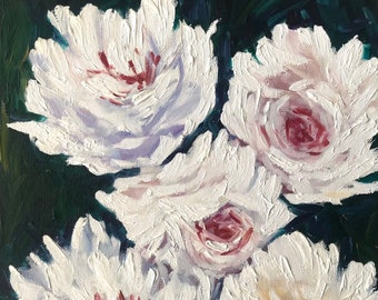 Peonies Oil Painting | Floral Still Life Artwork (10x12)