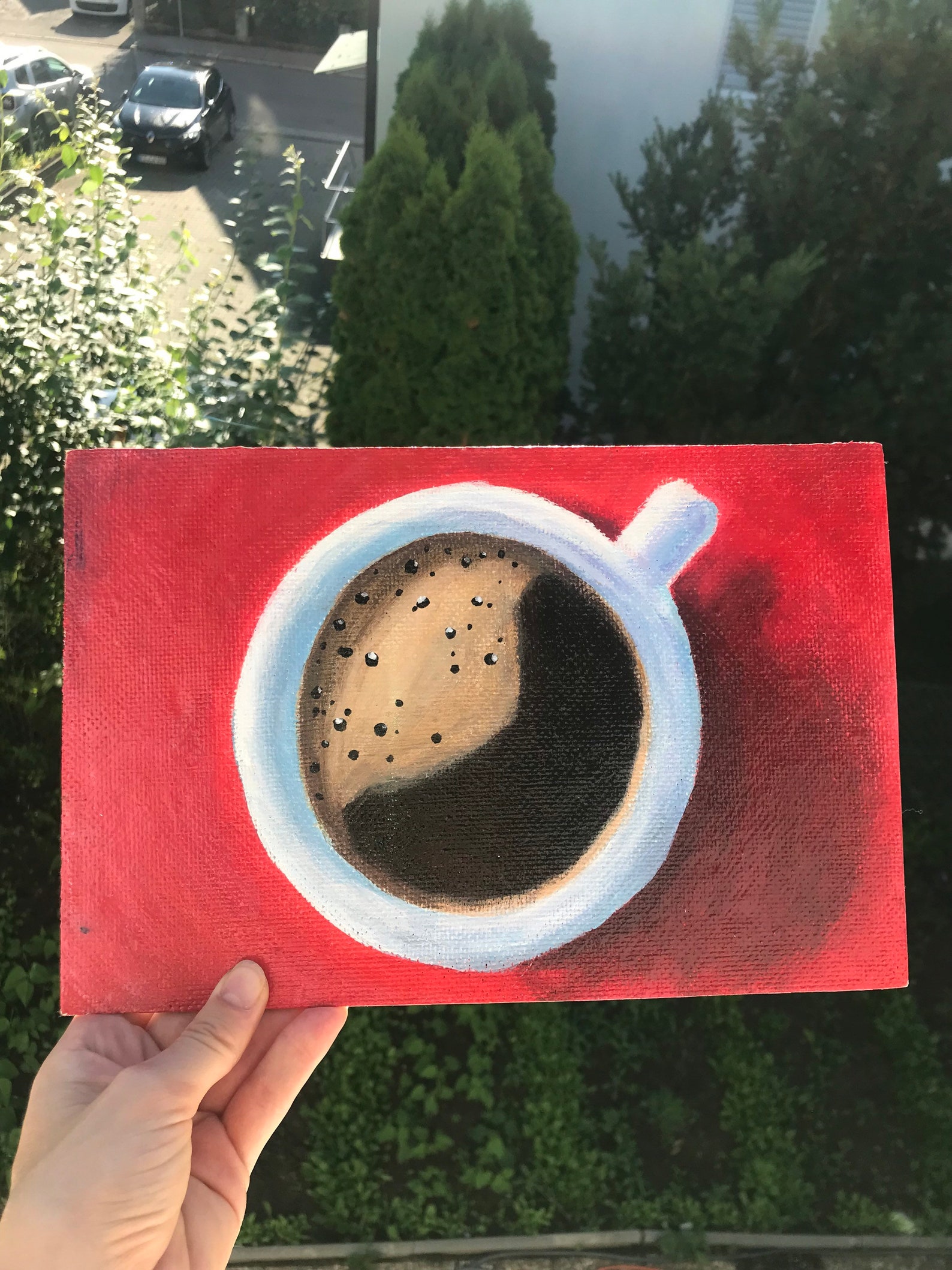 Acrylic Painting Acrylic Painted Cup Cup of Coffee Etsy