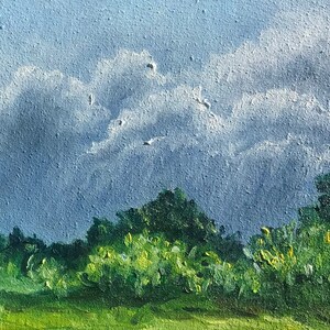 Oil painting original| sunset | summer evening | nature | landscape | sky| clouds | handmade | home accessories | home decor | artwork | art
