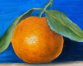 Peinture à l'huile | orange | orange peint à l'huile | fruits | fruits jaunes | accessoires de maison | décoration intérieure | oeuvre d'art | fait main | oeuvres d'art | agrumes