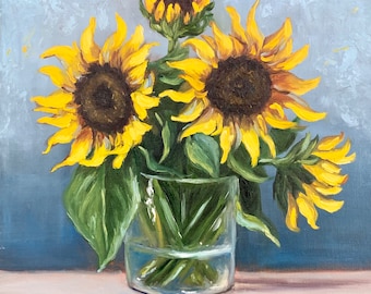 Original Sunflower Oil Painting | Still Life Floral Art