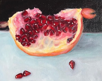 Oil painting original | pomegranate | fruits | oil painted pomegranate | artwork | art | home accessories | home decor | handmade | art