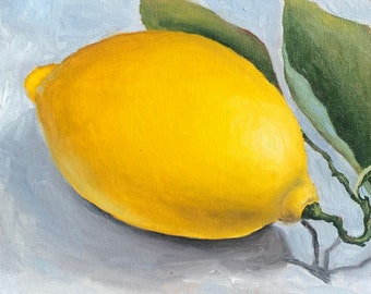 Oil painting original | lemon | oil painted lemons | artwork | citrus | yellow fruits | home decor | home accessories | handmade | art |