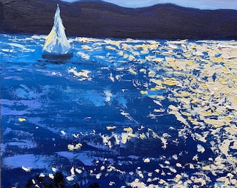 Oil painting original| summer | oil painted sea| landscape | nature | summer day | sea| home decor | beach | handmade| Black Sea