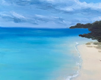 Oil painting original| summer | oil painted sea| landscape | nature | summer day | sea| home decor | beach | handmade| Black Sea