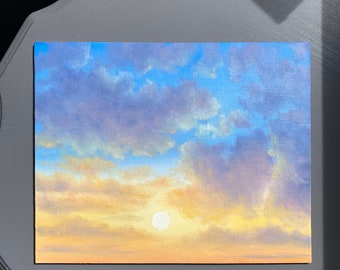 夕焼け雲のオリジナル油絵｜夏の空のアート（30 x 24 cm） - Etsy 日本