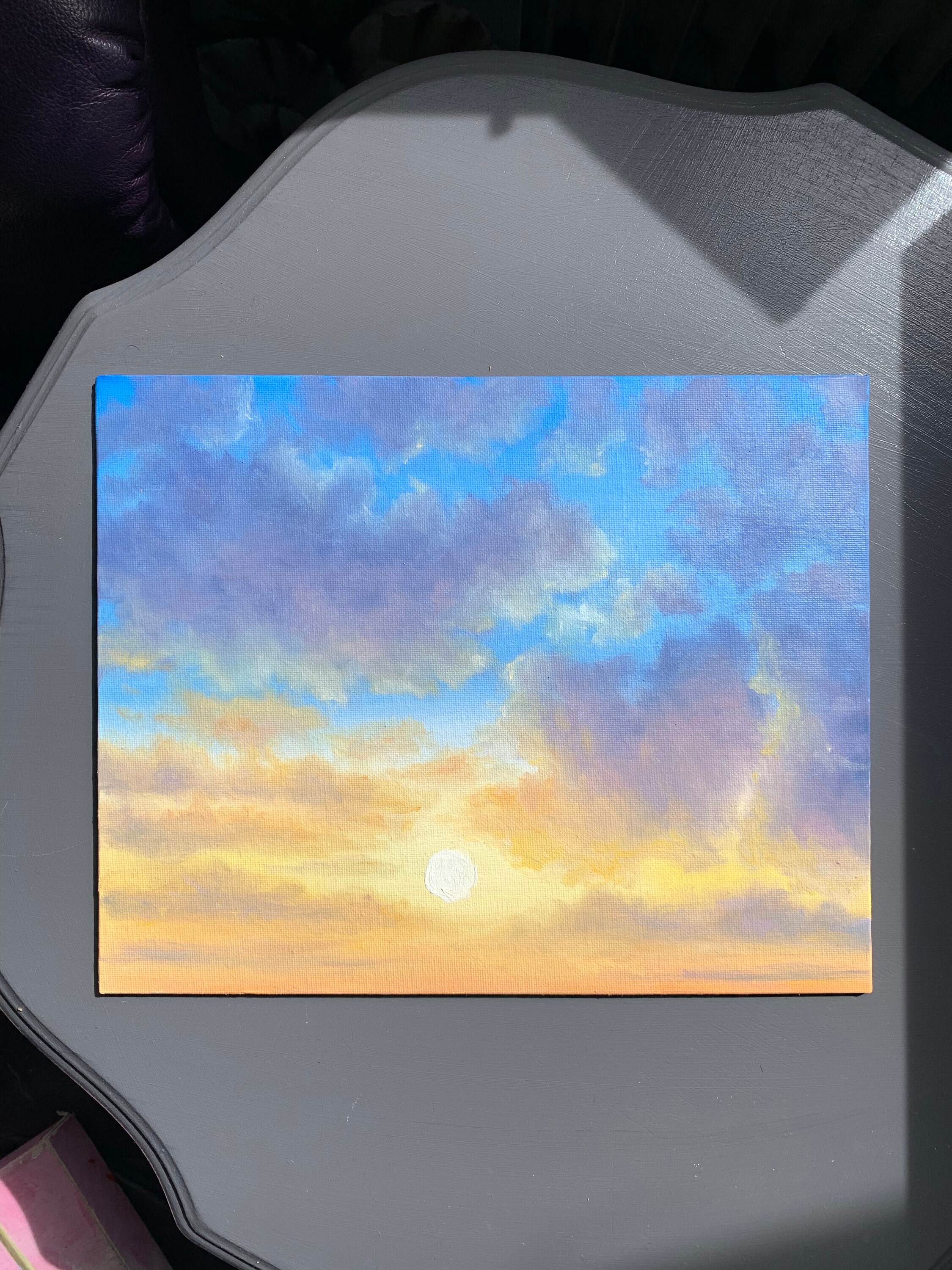 夕焼け雲のオリジナル油絵｜夏の空のアート（30 x 24 cm） - Etsy 日本