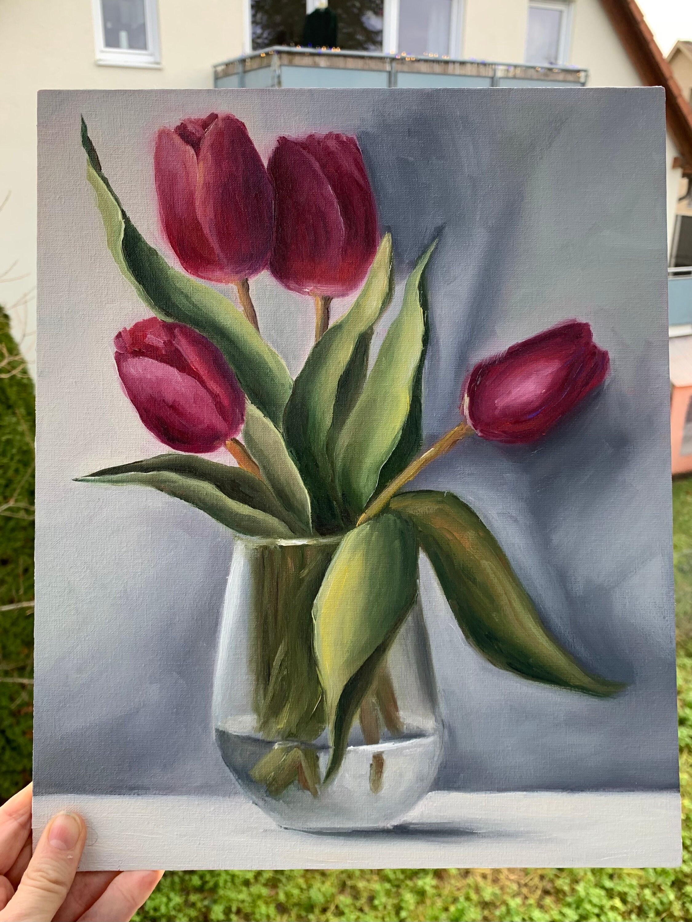 Original Red Tulips Oil Painting | Floral Still Life Art - Etsy
