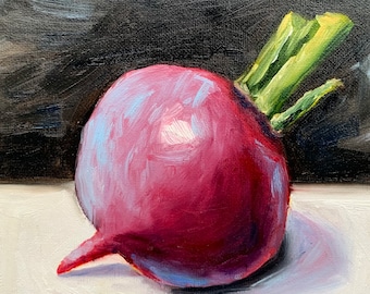 Oil painting original | vegetable | radish | still life| interior painting | red vegetable | home wall decor | kitchen decor