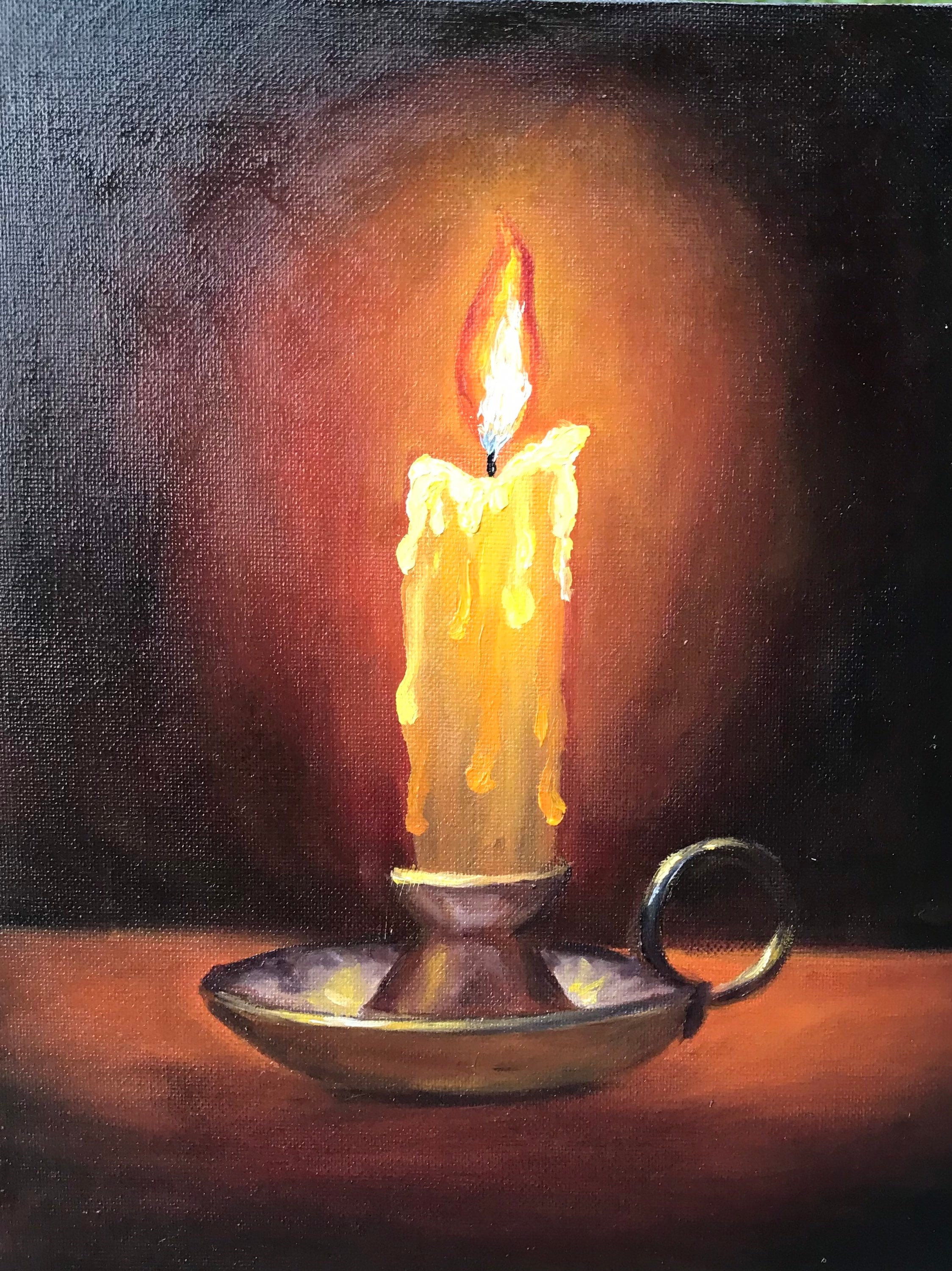 Oil painting original | fire| candle oil painted | candle | cozy candle |  home accessories | home decor | handmade | artwork | Art | oil