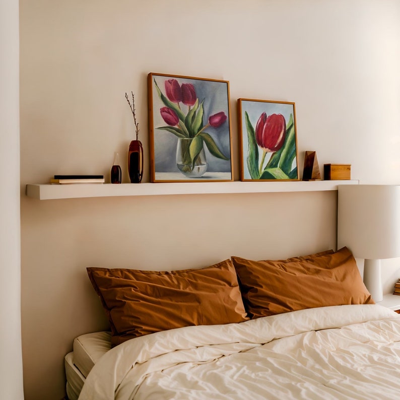 Original Red Tulips Oil Painting | Floral Still Life Art - Etsy