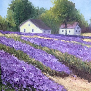 Oil painting original| nature | landscape | oil painted landscape | handmade | home accessories | home decor | lavender | flowers field
