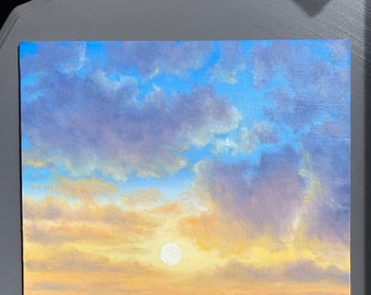 夕焼け雲のオリジナル油絵｜夏の空のアート（30 x 24 cm） - Etsy 日本