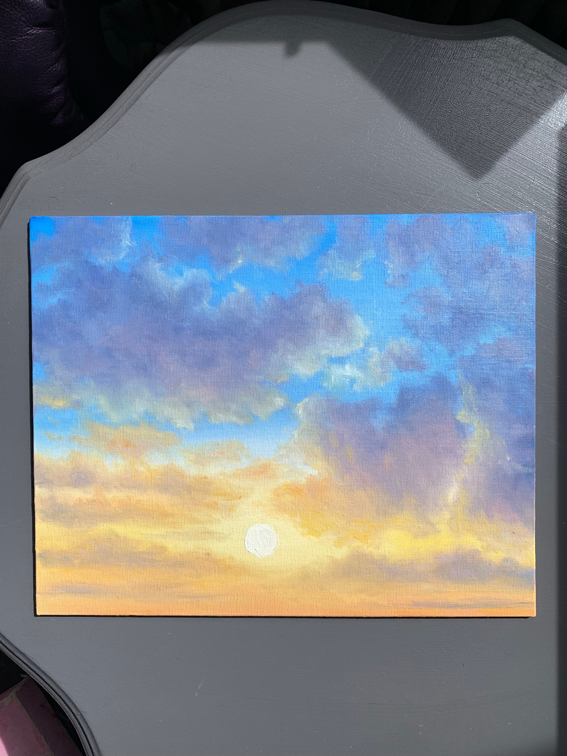 夕焼け雲のオリジナル油絵｜夏の空のアート（30 x 24 cm） - Etsy 日本