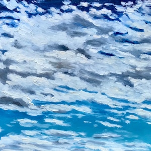 Oil painting clouds | summer clouds | sky | oil painting original | home decor | home accessories | handmade | artwork | painting | nature