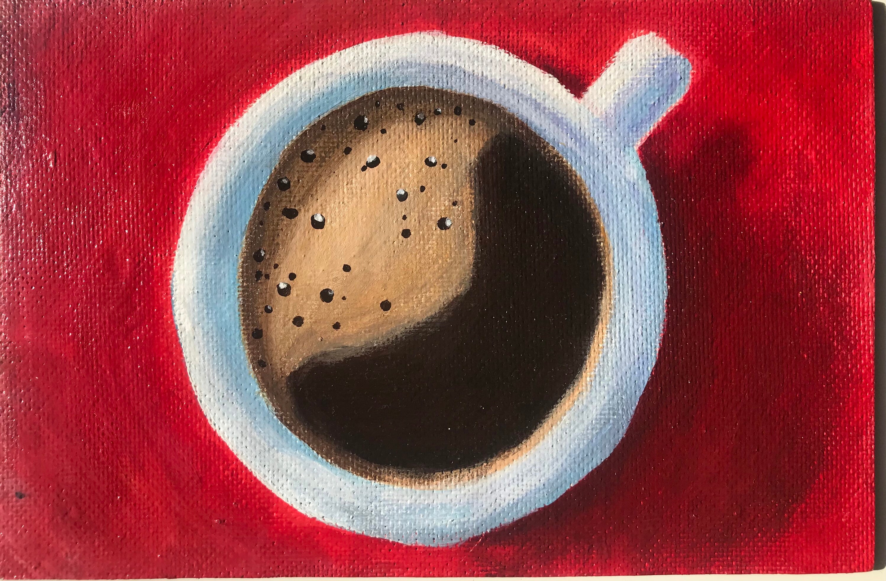 Acrylic Painting Acrylic Painted Cup Cup of Coffee Etsy UK