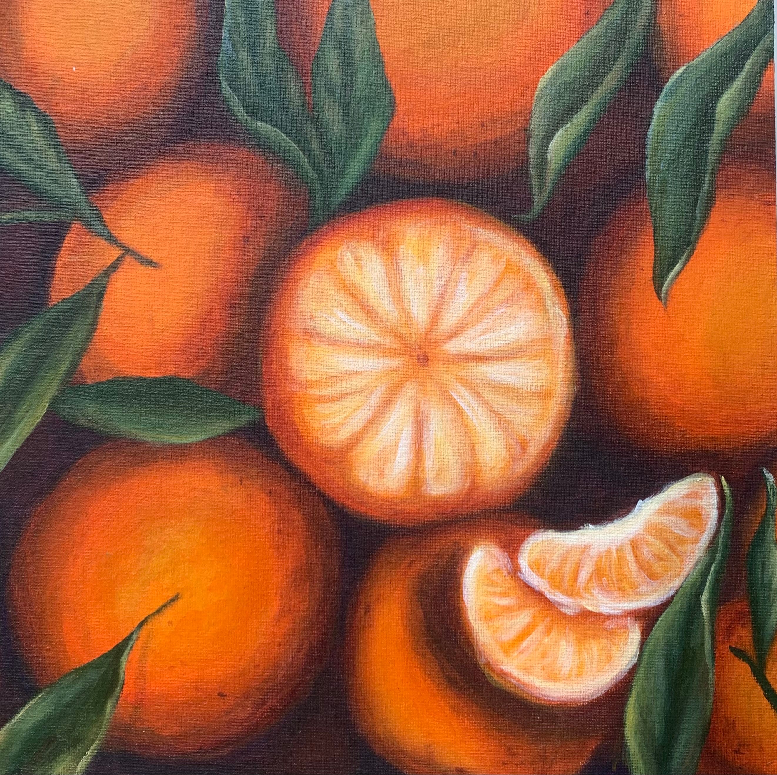 Realistic Orange Acrylic Painting | Kitchen Still Life Art - Etsy