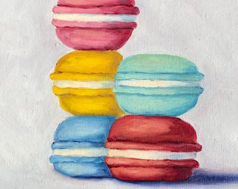 Oil painting original | macaroons | sweets | candy| macaron| artwork | handmade | home accessories | home decor | art|