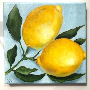 Oil painting “Italian lemons “| oil painting original |home decor | yellow fruits | artwork | oil painted lemon | home accessories |lemons