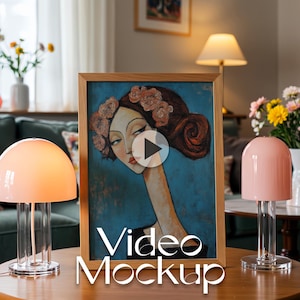 Boho Video Frame Mockup - Interior Animated Frame Video Mockup - Vertical Frame Video Mockup – Wall Art Video Mockup