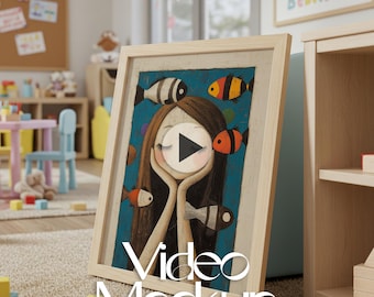 Nursery Video Frame Mockup: Vertical Animated PSD (Digital Download)