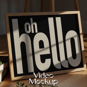 Video Mockup | Horizontal Video Frame Mockup- Wall Art Video Mockup - Wall Art Video Mockup Photoshop Template | Animated Poster Mockup