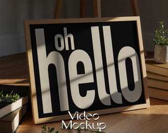 Video Mockup: Horizontale Rahmen Poster Präsentation PSD Vorlage (Digitaler Download)
