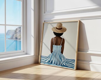 Coastal Frame Mockup, Ocean View Window, Beach House (PSD, JPEG)