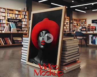 Video Mockup: Shopping Store Scene Vertical Frame Poster Presentation PSD Template (Digital Download)