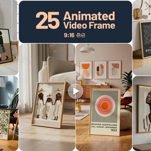 Animated Poster Mockup Bundle: 25 Video Frame Reels (Digital Download)