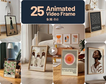 Animated Poster Mockup Bundle: 25 Video Frame Reels (Digital Download)