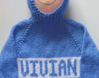 zip-up-the-back / hooded sweater (6 mo. & 9 mo. include matching booties) / personalized