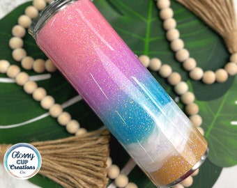 MERMAID Glitter Beach Tumbler - 20oz Stainless Steel Tumbler