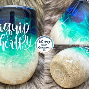 Glitter Beach Tumbler - Liquid Therapy - Made with Real Sand!