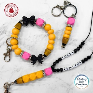 Teacher Pencil School Lanyards, Bangles, and Keychains!