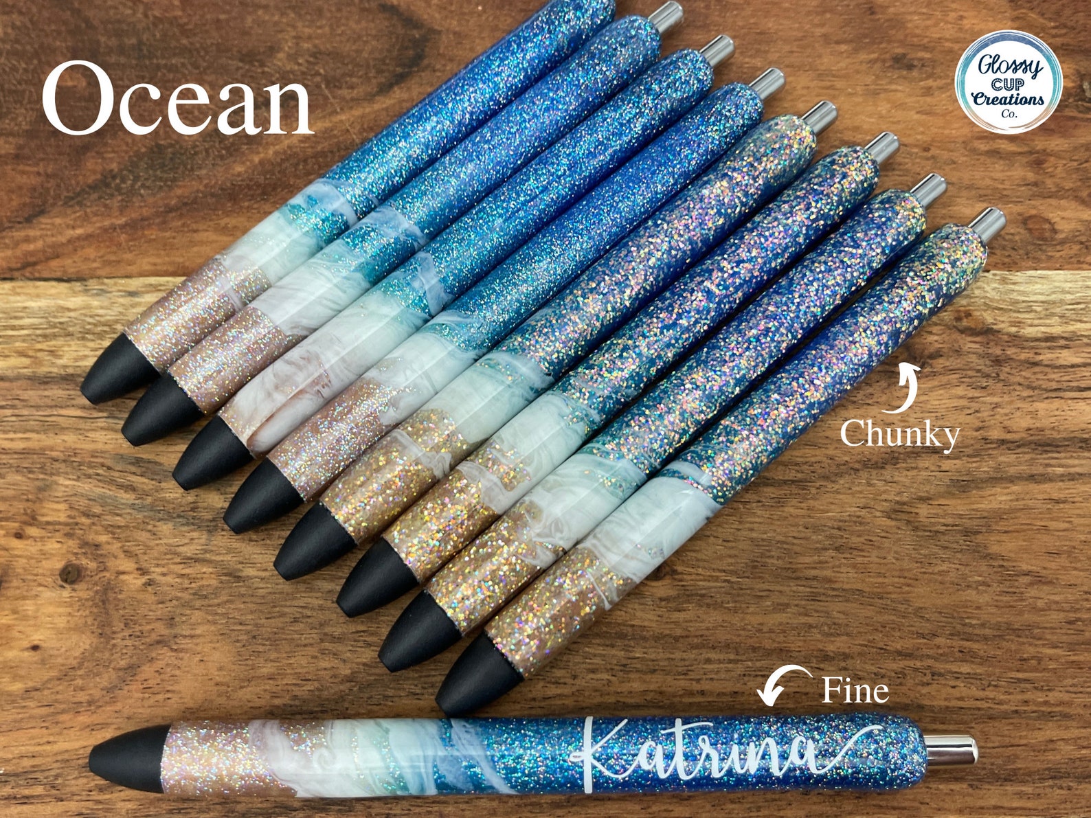 Rainbow Ombre Glitter Beach Pens Custom Ink Joy Gel Pens - Etsy