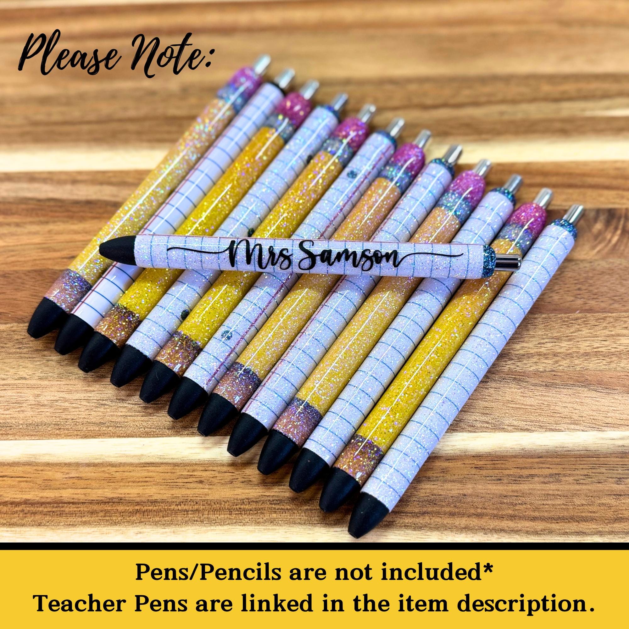 Personalized Composition Notebook Themed Glitter Pencil/pen Holder ...