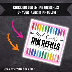 Bolígrafos de gel con purpurina degradada arcoíris, bolígrafos de gel Custom Ink Joy, regalos inspirados en la playa, para amantes del océano, recargables, retráctiles, tinta negra. imagen 12