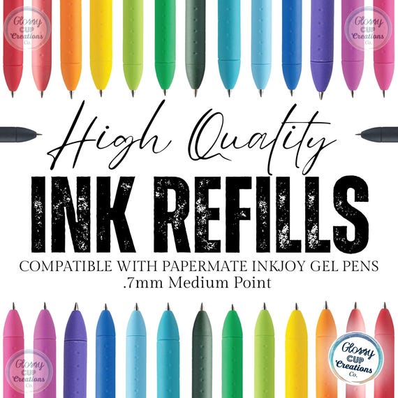 Ink Refills Compatible with Papermate Inkjoy Gel Pens - .7 Medium Point - All Colors!