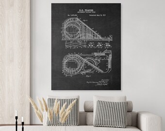 1931 Wooden Roller Coaster Patent Print