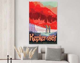 NASA Kepler 186f Vintage Travel Poster Arte Espacial