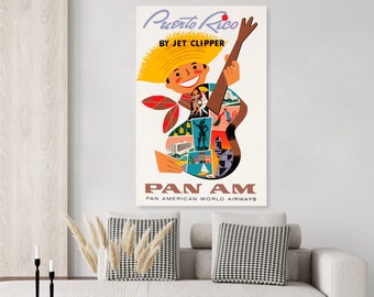 Vintage Puerto Rico Travel Poster by Pan Am