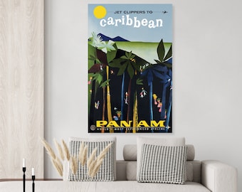 Vintage Caribbean Travel Poster by Pan AM