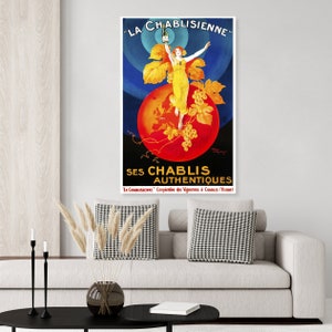 La Chablisienne Art Nouveau French Wine Vintage Poster