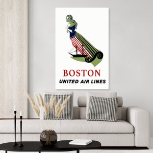 Boston Travel Poster with The USS Constitution