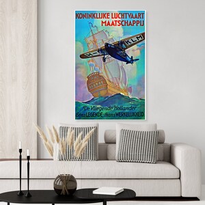 KLM Flying Dutchman Vintage Dutch Airline Poster