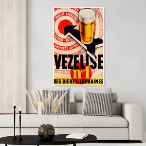 Vintage French Beer Poster from Vezelise France
