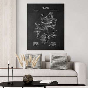 Old Fashioned Barber Chair Patent Print